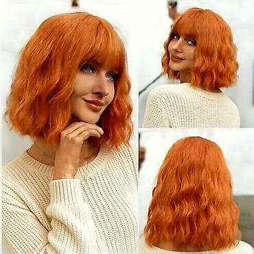 piling za telo: Ova narandžasta, talasasta perika srednje dužine, sa šiškama, nudi — 6