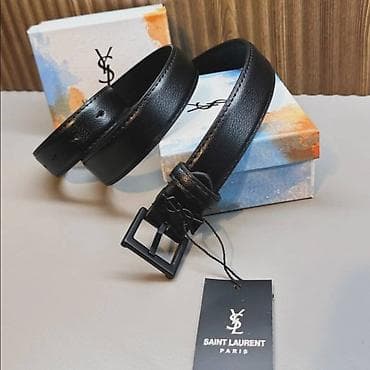 replay torba crna: Kožni kaiš Saint Laurent Paris – YSL monogram - Model: klasični kožni — 4
