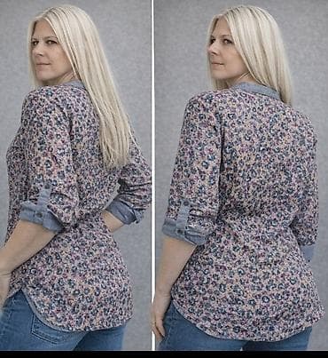 Ženska košulja/tunika sa cvetnim printom - Dizajn: sitan cvetni dezen