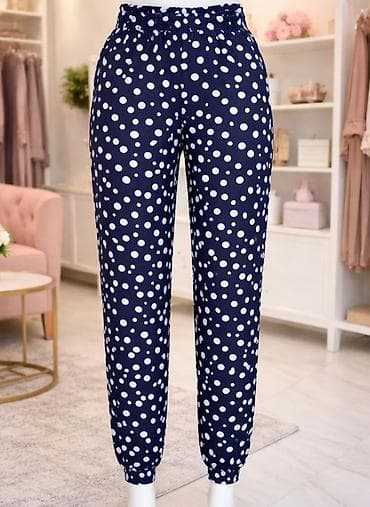 Other: Ženske pantalone sa tufnama - Boja: tamnoplava sa belim tufnama - — 1