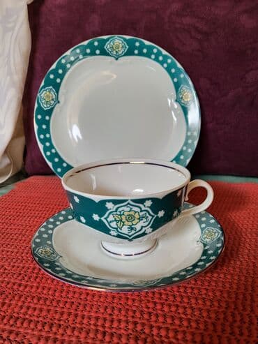 solje za caj: Set memacki porcelan Lettin 70te. Set perfektan. pozlata — 2