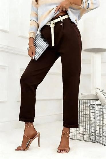 perike za kosu: Ženske chino pantalone sa kaišem - Kroj: ravne nogavice sa mogućnošću — 7