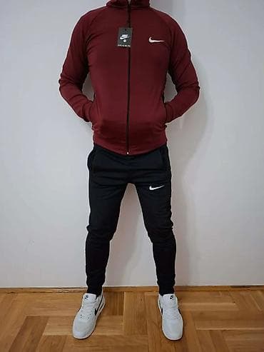 dukserice za muskarce: Trenerka Nike, bоја - Bordo — 1