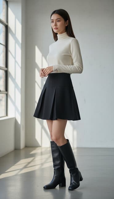 crne suknje do koljena: Suknja crna NOVA na krupne falte, br. 40, vrlo kvalitetna (viskoza — 1