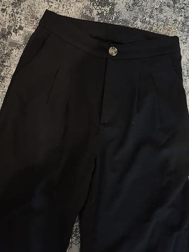 louis vitton patike: Ženske crne elegantne pantalone sa širokim nogavicama. Visoki struk sa — 4