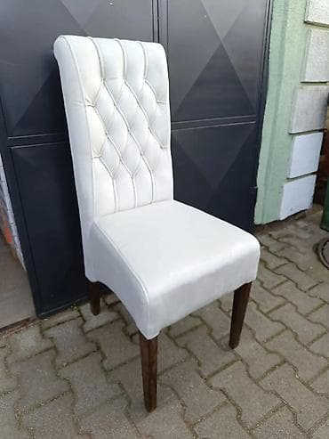 polovne kancelarijske stolice: Tapacirane stolice sa visokim naslonom – klasičan dizajn sa dugmadima — 9