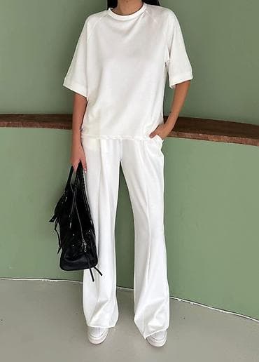 katrin kompleti: Dvodelni ženski komplet – široke pantalone i oversized majica kratkih — 4
