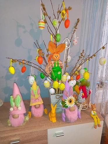 figura bika: Dekorativni patuljci sa uskršnjim motivima – ručno izrađeni - — 7