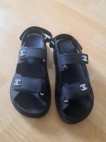 jasmil pidzame zenske: Crne ženske sandale sa kaiševima Chanel orig.Veoma udobne i očuvane — 3