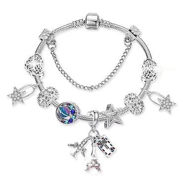 sterling silver 925 cena: Narukvica sa privescima – personalizovani “charm” dizajn - Tip — 3