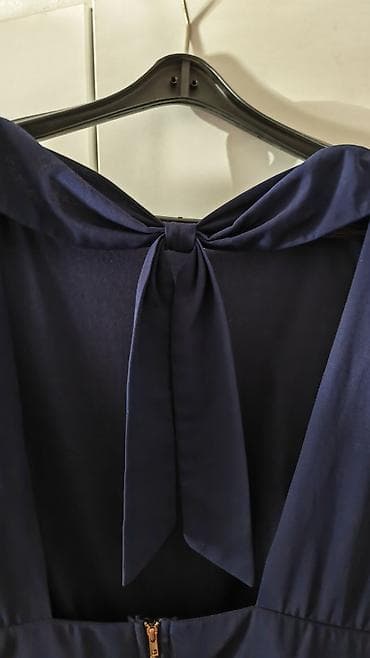 mona torbic: Svecana teget plava haljina - lagana sa postavom - ne providi se - sa — 3