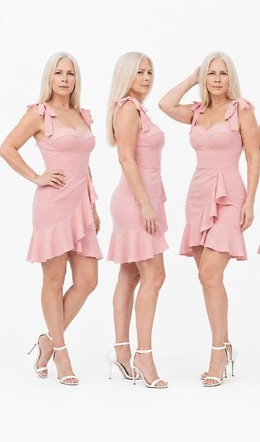 obuca bata sandale: Romantična mini haljina u puder‑roze boji - Kroj: pripijena silueta — 5