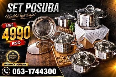yisk sat: Set posuđa – kvalitet koji traje! - Materijal: sjajni nerđajući čelik — 1