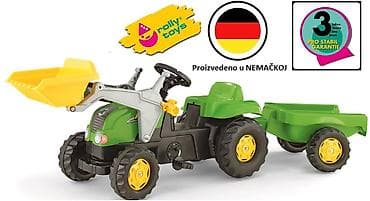 vozila na akumulator: Traktor Rolly Kid sa utovarivačem i prikolicom, zeleni Šifra — 1