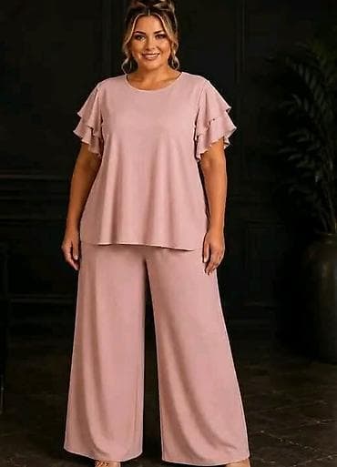 crni sat: Komplet bluza i pantalone širokog kroja. - Model: lagana tunima sa — 1