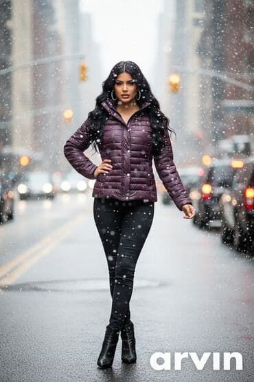 helanke s: Perjana jakna – bordo boja - Tip: lagana, prošivena perjana jakna - — 1