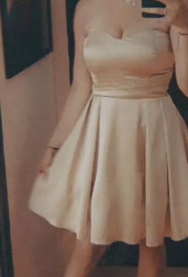 new yorker odeca: M, color - Beige, Cocktail, Without sleeves — 1