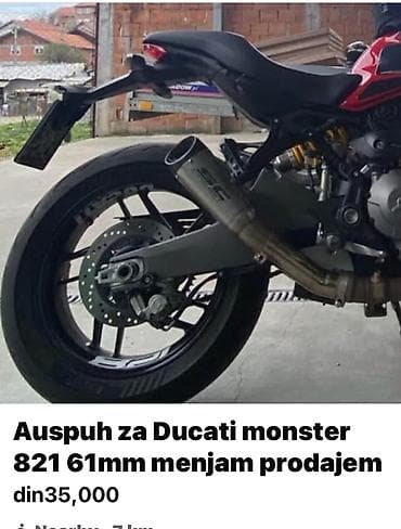 rezervoar za motokultivator: SC project auspuh sa Ducati monstera 821 zamena Termignoni Polovan sa — 1