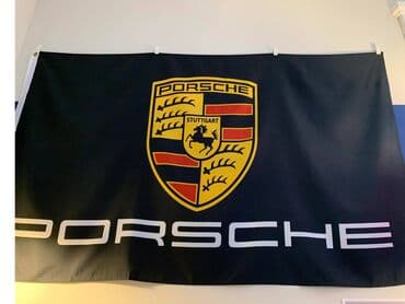 teretne gume 13 c: Zastava 150 X 90 cm - PORSCHE Zastava dimenzija 150 X 90 cm sa logom — 1