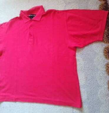 Short sleeves T-shirt, L (EU 52), color - Red, Cotton