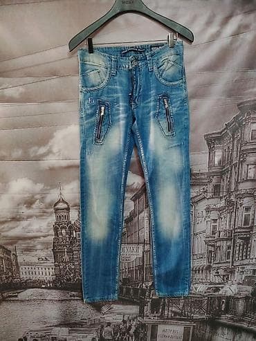 velicina 34 farmerke: Muške farmerke u svetloplavom „washed” dezenu sa efektnim izbledelim — 1