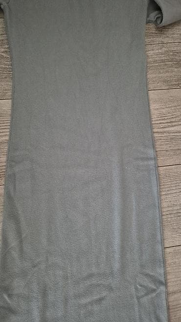 mantil za kisu: Pletena haljina s rol-kragnom - Model: uska, rebrasta pletenina, dugi — 3