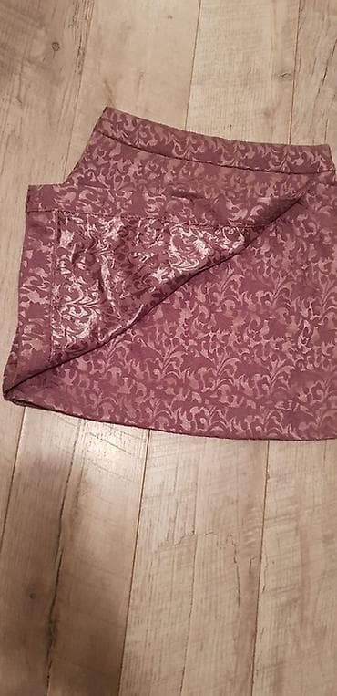 suknja sa resama: Mini suknja sa baršunastim žakard dezenom - Model: mini suknja ravnog — 3