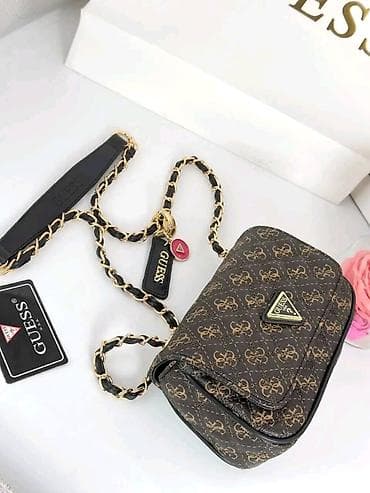 animal print torbe: GUESS ženska torbica preko ramena – monogram - Model: kompaktna — 5