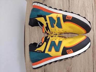 zuti zec: New Balance 574 patike – žuto/teal/crne sa narandžastim detaljima UG — 5
