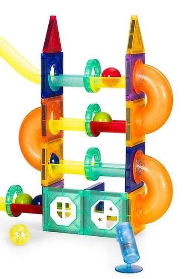 Building Blocks: Magnetni svetleći set blokova sa stazom za kuglice – 134 dela Šifra — 5