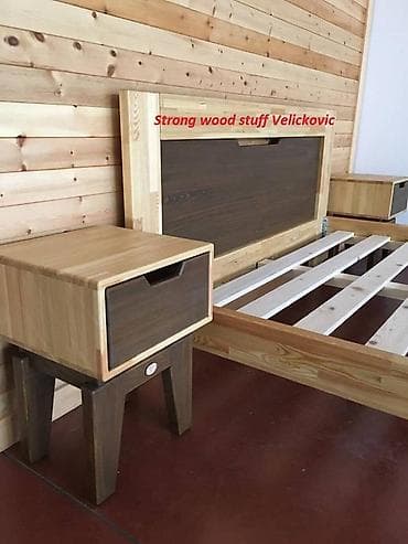 ormar za odecu: Drvena noćna komoda – masiv, ručni rad - Materijal: puno drvo — 2