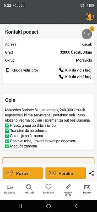 prednje vile za apn 4: Mercedes-Benz Sprinter, putnički kombi 8+1 - Godište: 2006 - Motor — 3