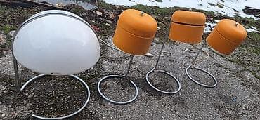 Antique Furniture: Stočna/lampa za sto 4 zute i bela– retro dizajn - Tip: električna — 4