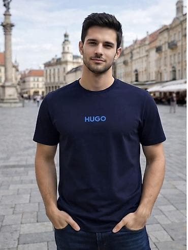 hugo etikete: Men's T-shirt Hugo Boss, bоја - Crna — 4