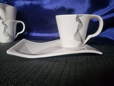 solje za caj: Vintaz,nove roland,nemacke solje za kafu. Solje pun porcelan — 6