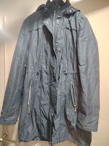 Ženska parka jakna u sivo-plavoj boji. - Dužina do ispod kukova
