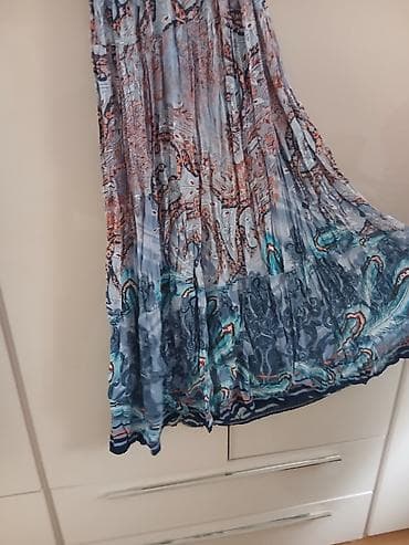 bez helanke: Duga letnja haljina sa printom - Kroj: duga, lepršava, široka suknja — 2