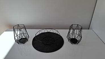 kovani ukrasi: JYSK Dva Svećnjaka NORDIC Ø16xV19cm crna + Sinsay ukrasna činija crna — 8