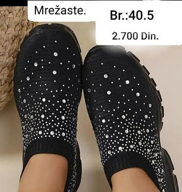 torbe za plažu new yorker: Mrežaste ženske patike – slip-on model - Boje: bela i crna - Ukras — 5