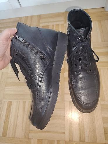 crne baletanke: Kožne muške čizme – crne UG 28,5cm JEDNOM NOŠENE! - Materijal — 3