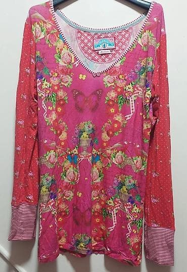 katrin košulje: Ženska tunika dugih rukava sa živopisnim printom - Model — 1