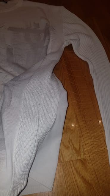 zara prsluk sa dva lica: Original Pal Zileri pull tanak beo pamucni letnji dzemper kao nov ! — 4