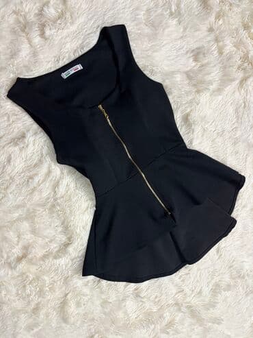 Blouses: S, M, Single-colored, color - Black — 1