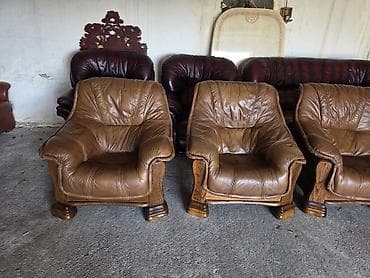 dekor platno za namestaj: Kožna garnitura za dnevnu sobu – 1 - Sastav: trosed i dve fotelje - — 10