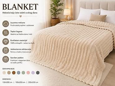 cebe za piknik: Blanket cebe Mekoca koju cete voleti svaki dan Dimenzije: 150x200cm- — 1