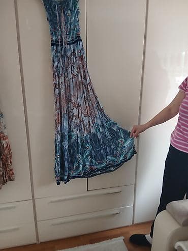 bez helanke: Duga letnja haljina sa printom - Kroj: duga, lepršava, široka suknja — 3