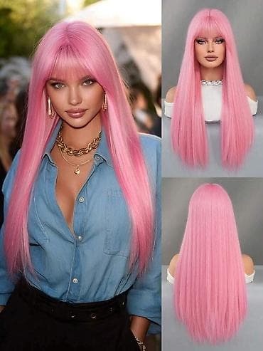 mona bez torbe: Perike – 3400 din Duga ravna perika sa šiškama, ombre prelaz crna → — 9