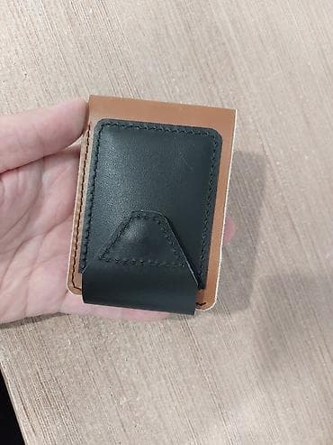 bani u dinare: Minimalistički manji muški novčanik - Ručno šiven, kombinacija — 1