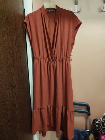 prada kais: Zara S (EU 36), color - Burgundy, Cocktail, Short sleeves — 5