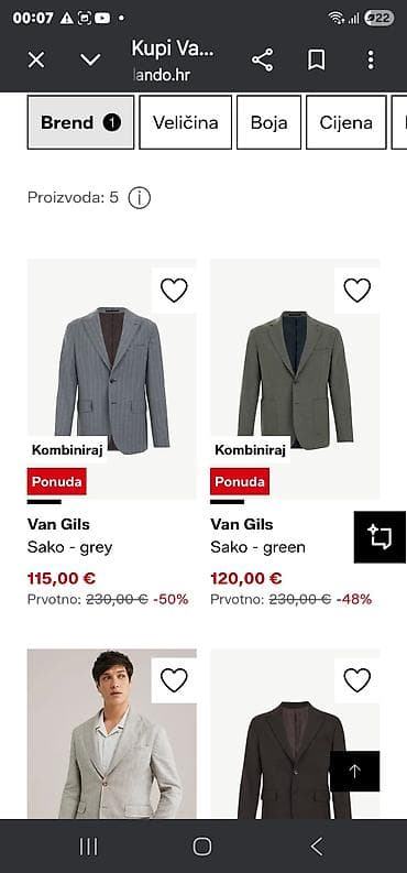 naocare za vid sa magnetom: Muški dvoredni sako Van Gils brend – siv sa sitnim dijagonalnim — 10